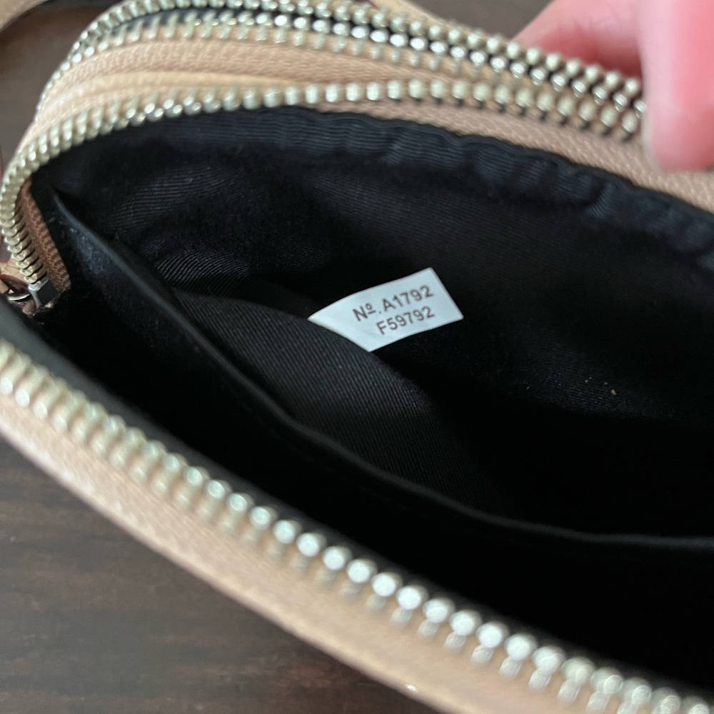Coach Soft Leather Double Zipped Purse, Crossbody with Perforated Butterflies - Picture 10 of 10